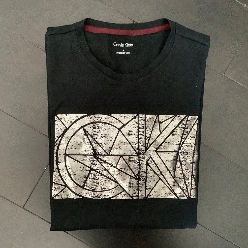 Calvin Klein Men's T-Shirt, Size M, Short Sleeve, Color: Black